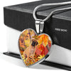 Cute Bullmastiff Print Heart Pendant Luxury Necklace-Free Shipping