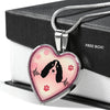 English Springer Spaniel Dog Print Heart Charm Necklaces-Free Shipping