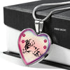 Golden Retriever Dog Print Heart Charm Necklaces-Free Shipping
