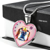 Basset Hound Dog Print Heart Charm Necklaces-Free Shipping