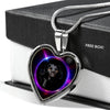 Black Labrador Print Heart Charm Necklaces