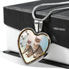 Savannah Cat Print Heart Charm Necklaces-Free Shipping