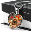 Tibetan Mastiff Print Heart Pendant Luxury Necklace-Free Shipping