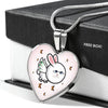Flying Cat Print Heart Pendant Luxury Necklace-Free Shipping