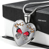 Butterfly Print Heart Pendant Luxury Necklace-Free Shipping