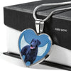Amazing Curly Coated Retriever Print Heart Pendant Luxury Necklace-Free Shipping