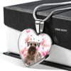 Cesky Terrier Print Heart Pendant Luxury Necklace-Free Shipping