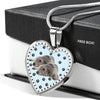 Irish Wolfhound Dog Print Heart Pendant Luxury Necklace-Free Shipping