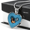 Miniature Pinscher Dog Print Heart Charm Necklaces-Free Shipping
