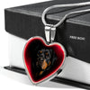 Rottweiler Dog Print Heart Charm Necklaces-Free Shipping