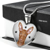 Cute Pharaoh Hound Print Heart Pendant Luxury Necklace-Free Shipping