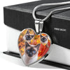 Siamese Cat Print Heart Pendant Luxury Necklace-Free Shipping