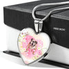 Bulldog Print Heart Charm Luxury Necklace-Free Shipping