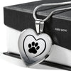 Paws Black Print Heart Pendant Luxury Necklace-Free Shipping