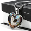 Munchkin Cat Print Heart Pendant Luxury Necklace-Free Shipping