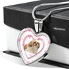 Shih Tzu Dog Print Heart Pendant Luxury Necklace-Free Shipping