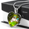 Birman Cat Print Heart Charm Necklaces-Free Shipping
