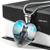 Chartreux Cat Print Heart Pendant Luxury Necklace-Free Shipping