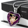Javanese Cat Print Heart Charm Necklaces-Free Shipping