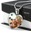 Pixie Bob Cat Print Heart Pendant Luxury Necklace-Free Shipping