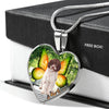 Cute Lagotto Romagnolo Dog Print Heart Pendant Luxury Necklace-Free Shipping