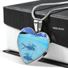 Fish Print Heart Pendant Luxury Necklace-Free Shipping
