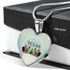 Yorkshire Terrier (Yorkie) Texas Print Heart Charm Luxury Necklace-Free Shipping