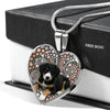 Entlebucher Mountain Dog Print Heart Pendant Luxury Necklace-Free Shipping