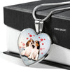 Cute Beagle Print Heart Charm Necklace-Free Shipping