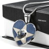 Great Pyrenees Print Heart Pendant Luxury Necklace-Free Shipping