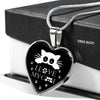 " I Love My Cat" Print Heart Pendant Luxury Necklace