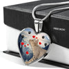 Cute Ocicat Print Heart Pendant Luxury Necklace-Free Shipping