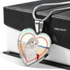 American Curl Print Heart Pendant Luxury Necklace-Free Shipping