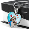 Petit Basset Griffon Vendeen Print Heart Pendant Luxury Necklace-Free Shipping