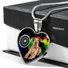Irish Terrier Dog Print Heart Pendant Luxury Necklace-Free Shipping