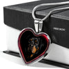 Lovely Rottweiler Dog Print Heart Charm Necklaces-Free Shipping