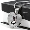 Boston Terrier Print Heart Charm Luxury Necklace -Free Shipping