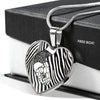 Black&White Snake Print Heart Pendant Luxury Necklace-Free Shipping