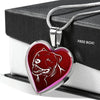Pit Bull Terrier Dog Print Heart Charm Necklaces-Free Shipping