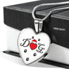 Dog With Paws Print Heart Pendant Luxury Necklace-Free Shipping