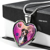 Greater Swiss Mountain Dog Print Heart Charm Necklaces-Free Shipping