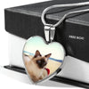 Balinese Cat Print Heart Pendant Luxury Necklace-Free Shipping