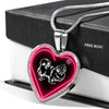 Pekingese Dog Print Heart Charm Necklaces-Free Shipping