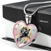 Leonberger Dog Art Print Heart Charm Necklaces-Free Shipping