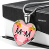 "MOM" Print Heart Pendant Luxury Necklace