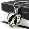Cavalier King Charles Spaniel Dog Print Heart Charm Necklaces-Free Shipping