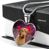 Wirehaired Vizsla Print Heart Pendant Luxury Necklace-Free Shipping