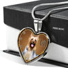 Australian Silky Terrier Dog Print Heart Charm Necklaces-Free Shipping