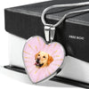 Labrador Retriever Print Heart Charm Necklaces-Free Shipping