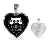 " I Love My Cat" Print Heart Pendant Luxury Necklace